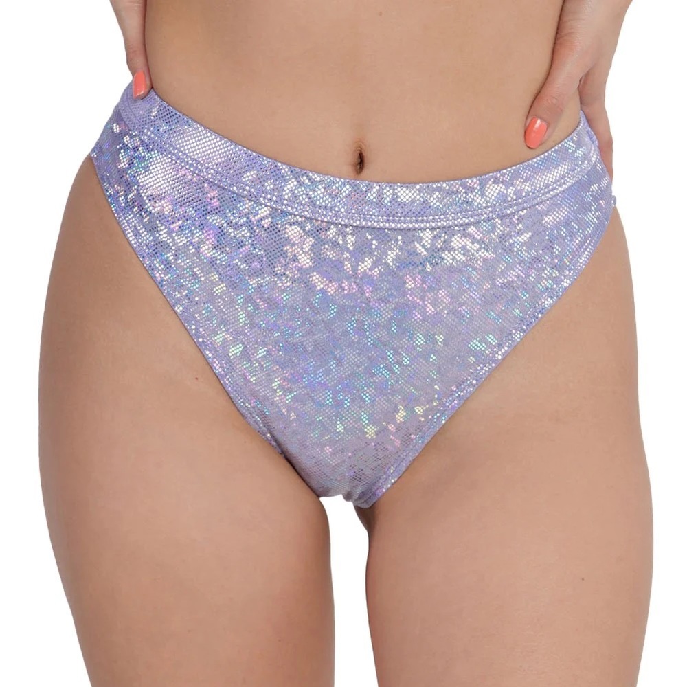 iHeartRaves Lavender Dreamz Holo High Cut Booty Shorts size S